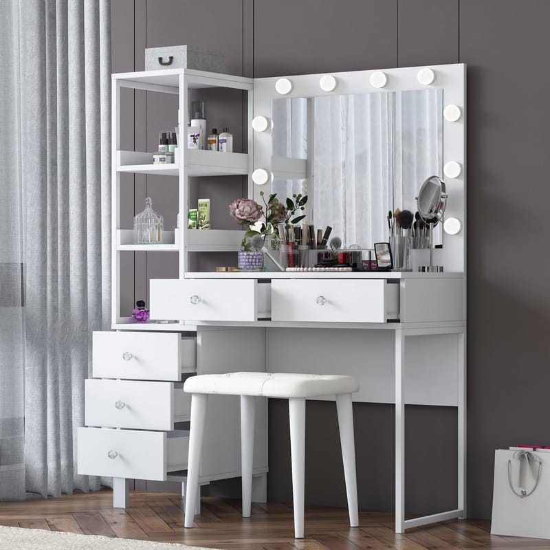 Bralen Sminkbord 120x79,8x44,5 cm - Vit - Möbler - Bord & matgrupp - Sminkbord & toalettbord