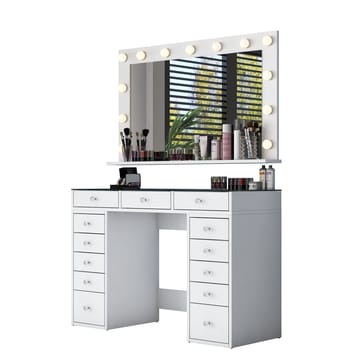 Bralen Sminkbord 120x79,8x44,5 cm - Vit - Möbler - Bord & matgrupp - Sminkbord & toalettbord