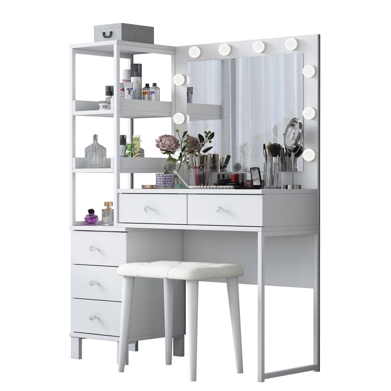 Bralen Sminkbord 120x79,8x44,5 cm - Vit - Möbler - Bord & matgrupp - Sminkbord & toalettbord
