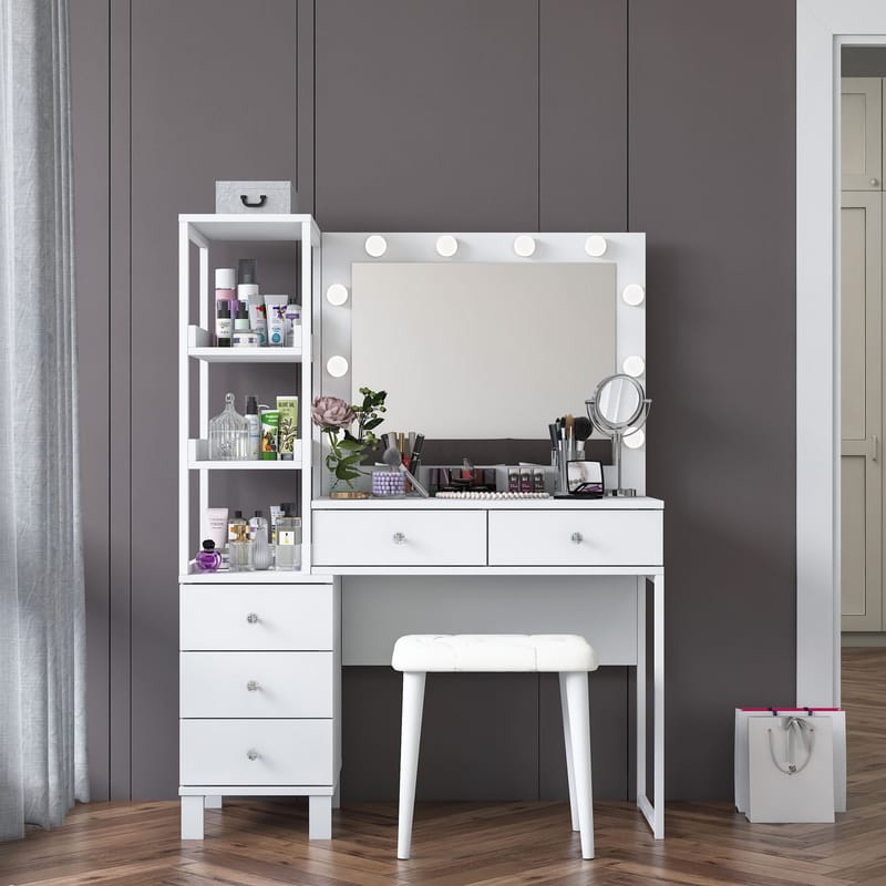 Bralen Sminkbord 120x79,8x44,5 cm - Vit - Möbler - Bord & matgrupp - Sminkbord & toalettbord
