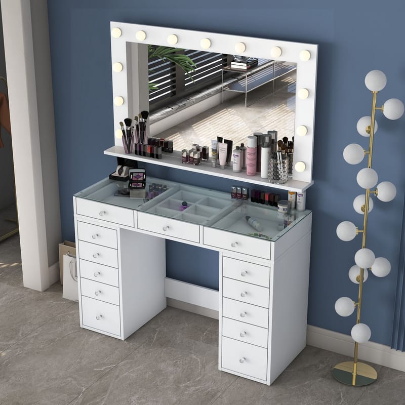 Bralen Sminkbord 120x79,8x44,5 cm - Vit - Möbler - Bord & matgrupp - Sminkbord & toalettbord