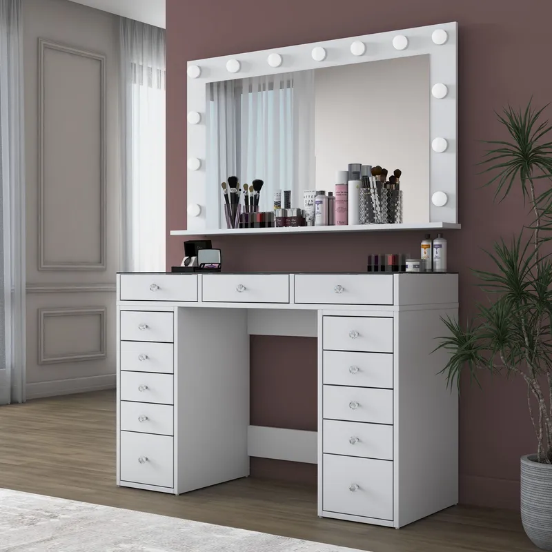 Bralen Sminkbord 120x79,8x44,5 cm - Vit - Möbler - Bord & matgrupp - Sminkbord & toalettbord