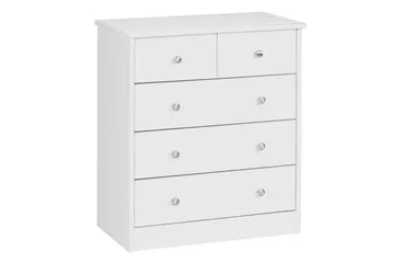 Byrå Wohnling med 5 lådor klassisk modern stil Vit - Vit - Möbler - Bord & matgrupp - Sminkbord & toalettbord