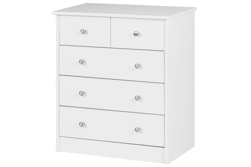Byrå Wohnling med 5 lådor klassisk modern stil Vit - Vit - Möbler - Bord & matgrupp - Sminkbord & toalettbord