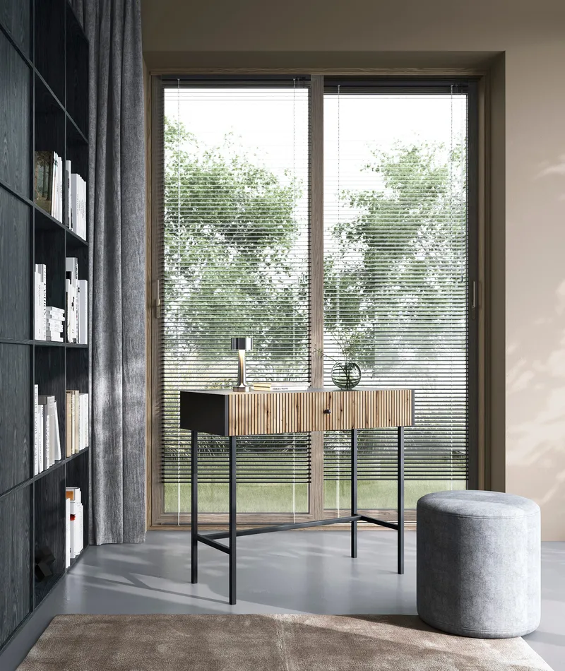 Francisca Sminkbord 93 cm - Svart/Ek - Möbler - Bord & matgrupp - Sminkbord & toalettbord