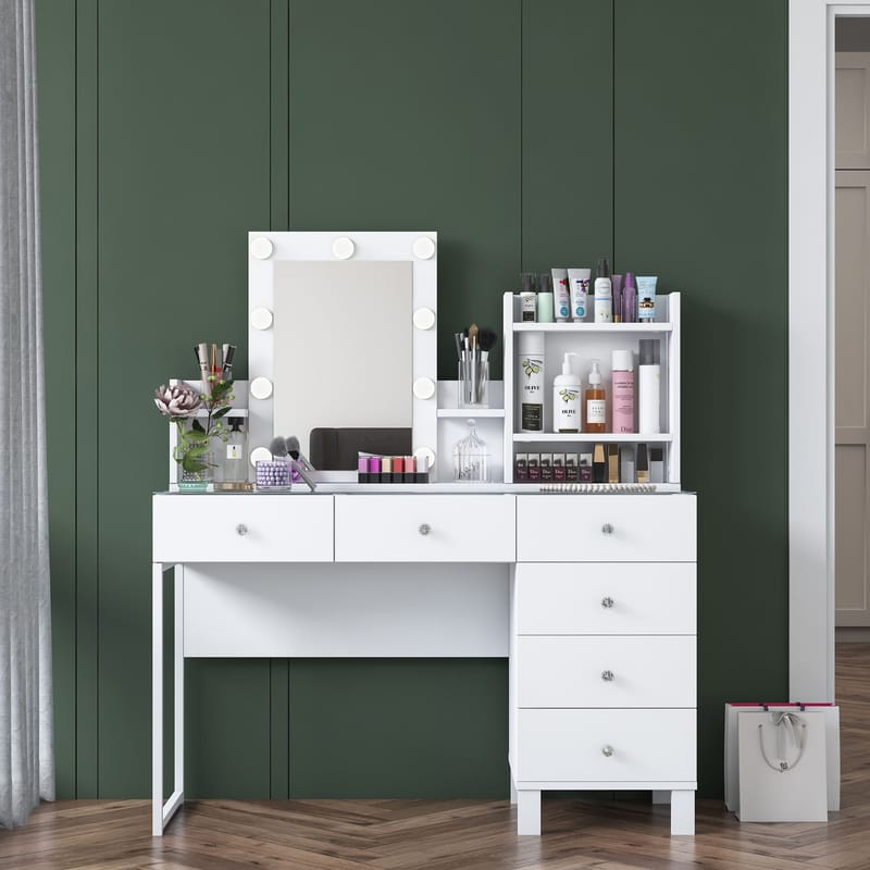 Jornes Sminkbord 120x136,8x40 cm - Vit - Möbler - Bord & matgrupp - Sminkbord & toalettbord