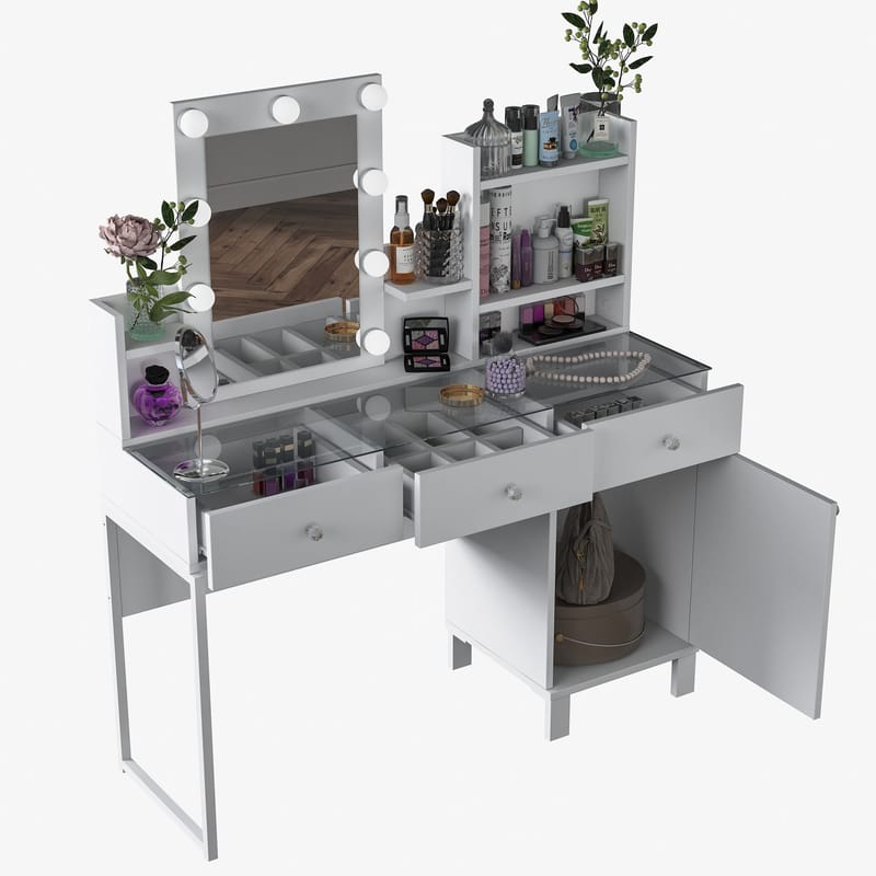Jornes Sminkbord 120x136,8x40 cm - Vit - Möbler - Bord & matgrupp - Sminkbord & toalettbord