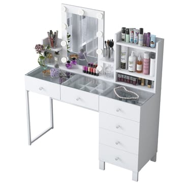 Jornes Sminkbord 120x136,8x40 cm - Vit - Möbler - Bord & matgrupp - Sminkbord & toalettbord