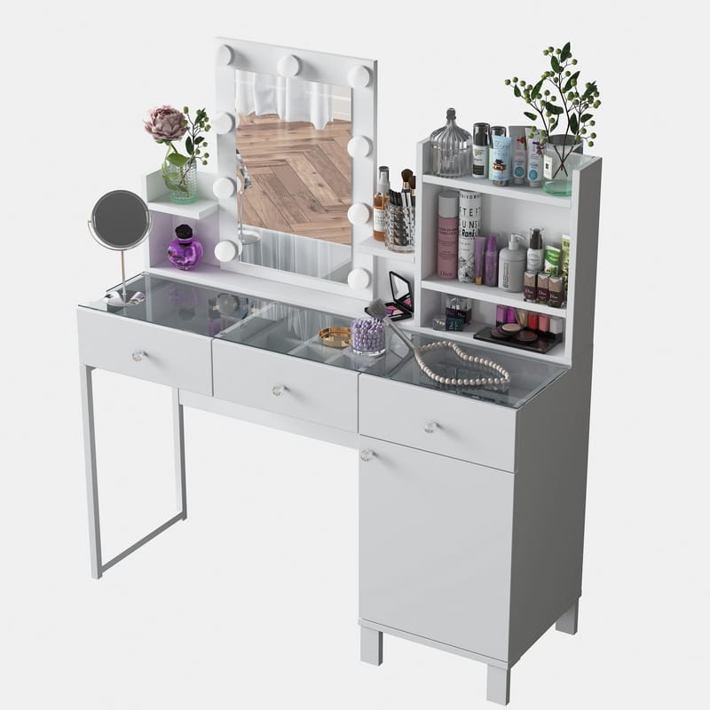 Jornes Sminkbord 120x136,8x40 cm - Vit - Möbler - Bord & matgrupp - Sminkbord & toalettbord