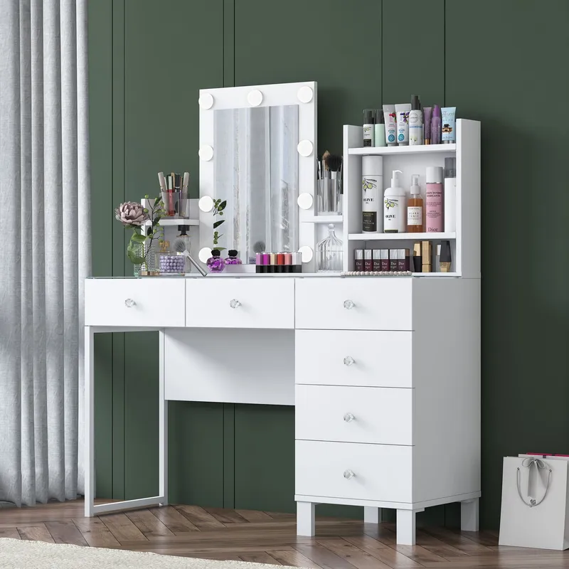 Jornes Sminkbord 120x136,8x40 cm - Vit - Möbler - Bord & matgrupp - Sminkbord & toalettbord