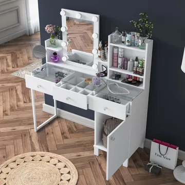 Jornes Sminkbord 120x136,8x40 cm - Vit - Möbler - Bord & matgrupp - Sminkbord & toalettbord