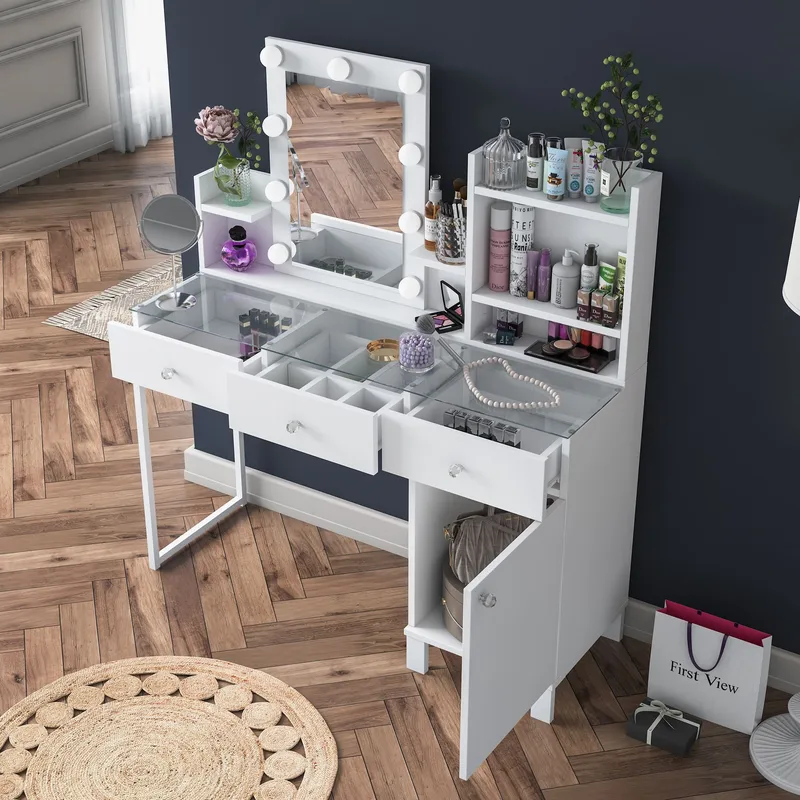 Jornes Sminkbord 120x136,8x40 cm - Vit - Möbler - Bord & matgrupp - Sminkbord & toalettbord
