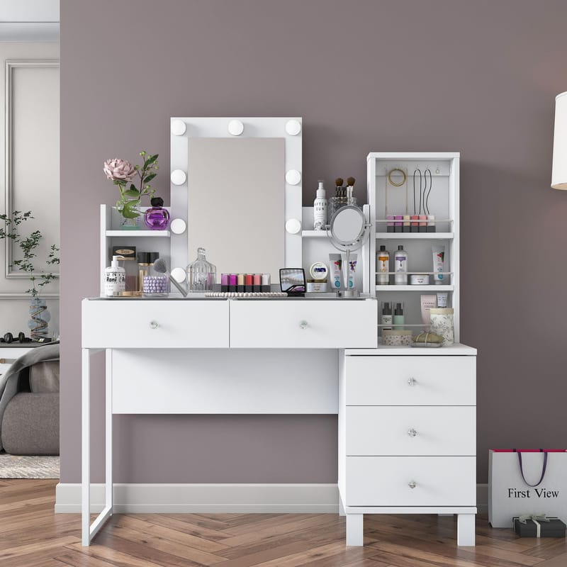 Jornes Sminkbord 120x136,8x40 cm - Vit - Möbler - Bord & matgrupp - Sminkbord & toalettbord