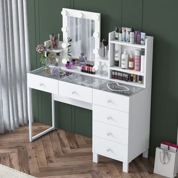 Jornes Sminkbord 120x136,8x40 cm - Vit - Möbler - Bord & matgrupp - Sminkbord & toalettbord