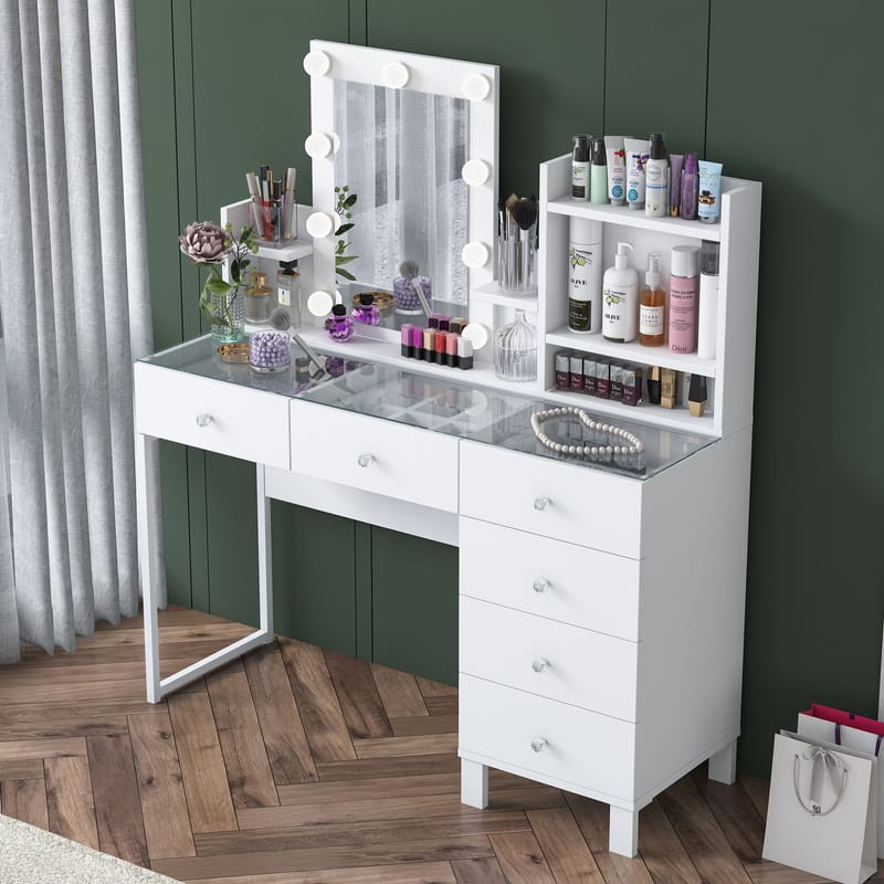 Jornes Sminkbord 120x136,8x40 cm - Vit - Möbler - Bord & matgrupp - Sminkbord & toalettbord