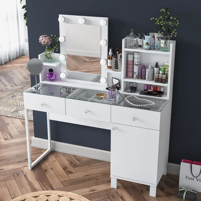 Jornes Sminkbord 120x136,8x40 cm - Vit - Möbler - Bord & matgrupp - Sminkbord & toalettbord