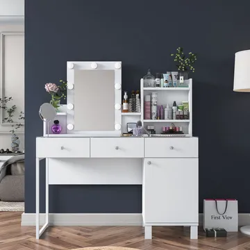 Jornes Sminkbord 120x136,8x40 cm - Vit - Möbler - Bord & matgrupp - Sminkbord & toalettbord