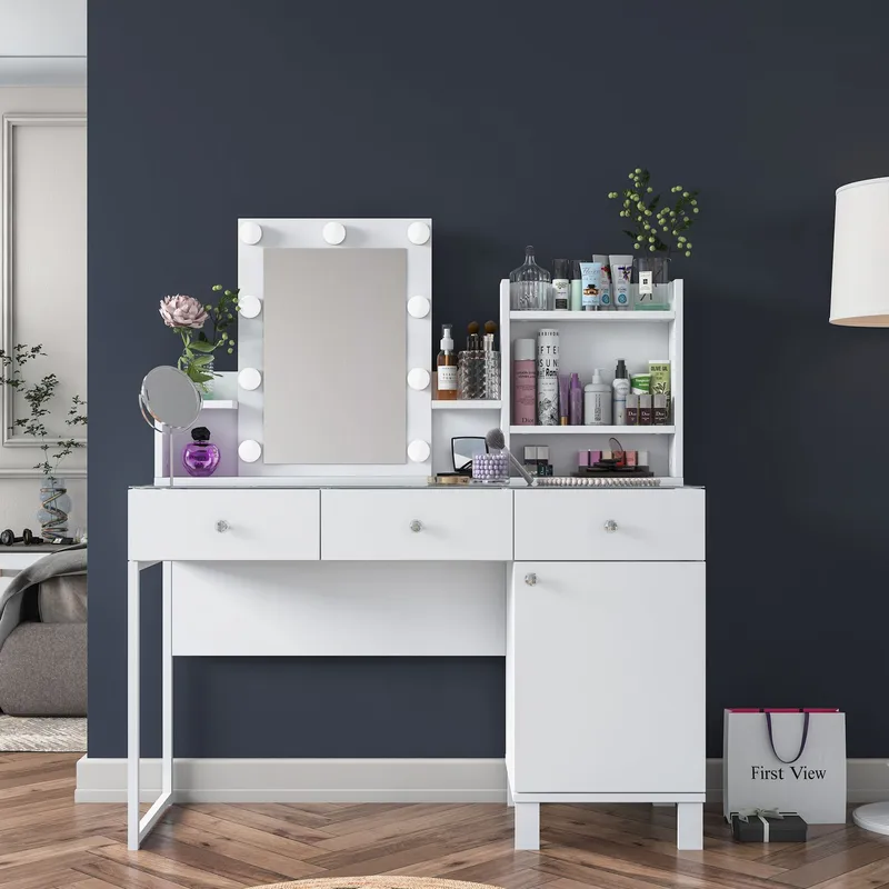 Jornes Sminkbord 120x136,8x40 cm - Vit - Möbler - Bord & matgrupp - Sminkbord & toalettbord