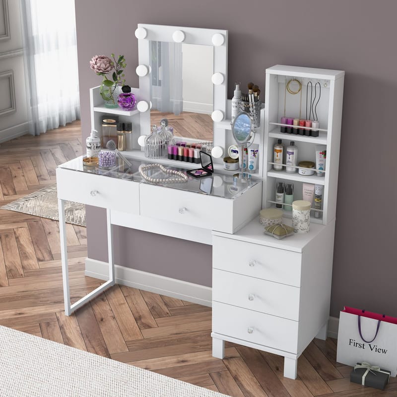 Jornes Sminkbord 120x136,8x40 cm - Vit - Möbler - Bord & matgrupp - Sminkbord & toalettbord