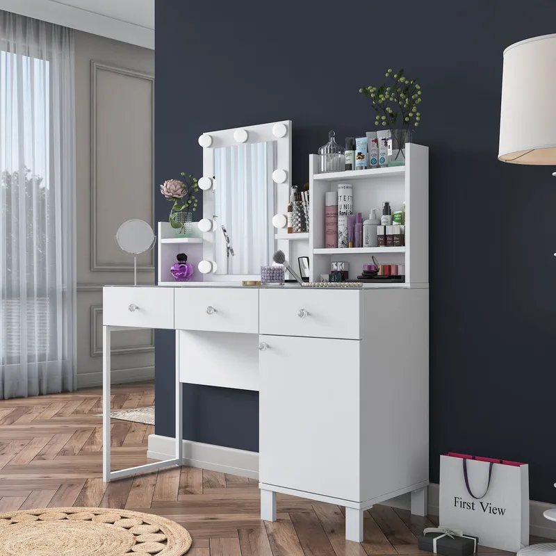 Jornes Sminkbord 120x136,8x40 cm - Vit - Möbler - Bord & matgrupp - Sminkbord & toalettbord