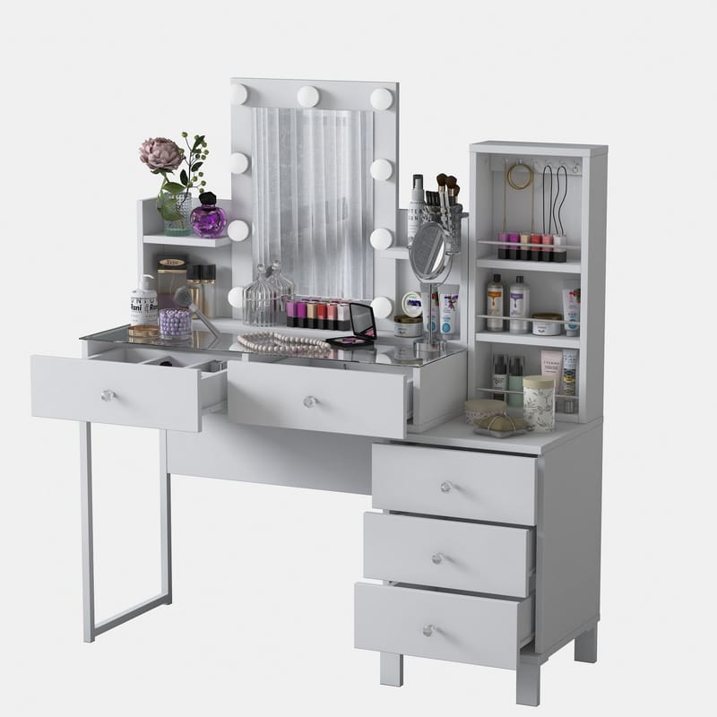 Jornes Sminkbord 120x136,8x40 cm - Vit - Möbler - Bord & matgrupp - Sminkbord & toalettbord