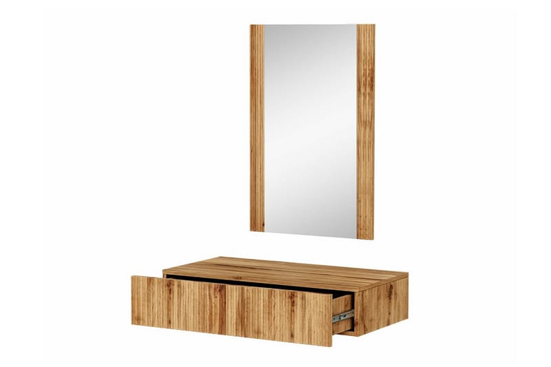 Juniskär svävande sminkbord med vägghängd spegel - 80x42 Ek - Brun - Möbler - Bord & matgrupp - Sminkbord & toalettbord - Sminkbord med spegel