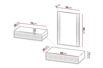 Juniskär svävande sminkbord med vägghängd spegel - 80x42 Ek - Brun - Möbler - Bord & matgrupp - Sminkbord & toalettbord - Sminkbord med spegel