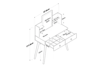 Junji Sminkbord 89,8x111,8 cm Vit - Hanah Home - Möbler - Bord & matgrupp - Sminkbord & toalettbord