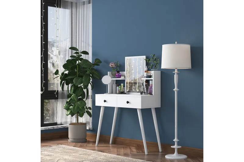 Junji Sminkbord 89,8x111,8 cm Vit - Hanah Home - Möbler - Bord & matgrupp - Sminkbord & toalettbord