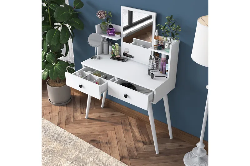 Junji Sminkbord 89,8x111,8 cm Vit - Hanah Home - Möbler - Bord & matgrupp - Sminkbord & toalettbord