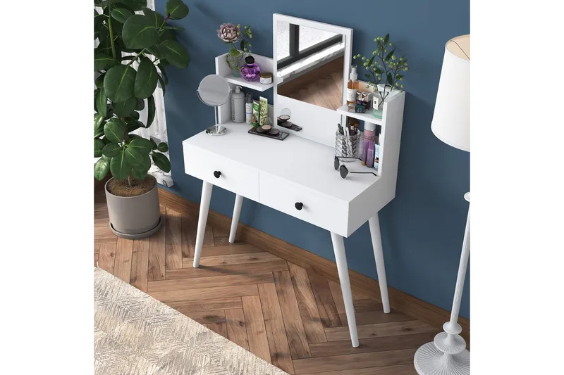 Junji Sminkbord 89,8x111,8 cm Vit - Hanah Home - Möbler - Bord & matgrupp - Sminkbord & toalettbord