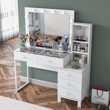 Kalvik Sminkbord 120x141,8x40 cm - Vit - Möbler - Bord & matgrupp - Sminkbord & toalettbord