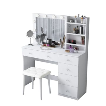 Kalvik Sminkbord 120x141,8x40 cm - Vit - Möbler - Bord & matgrupp - Sminkbord & toalettbord