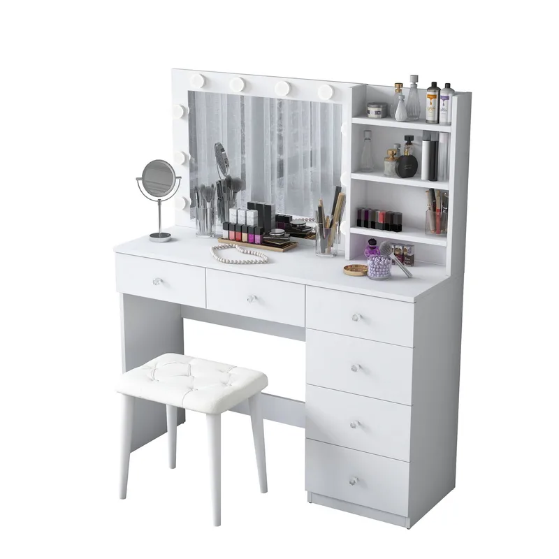 Kalvik Sminkbord 120x141,8x40 cm - Vit - Möbler - Bord & matgrupp - Sminkbord & toalettbord