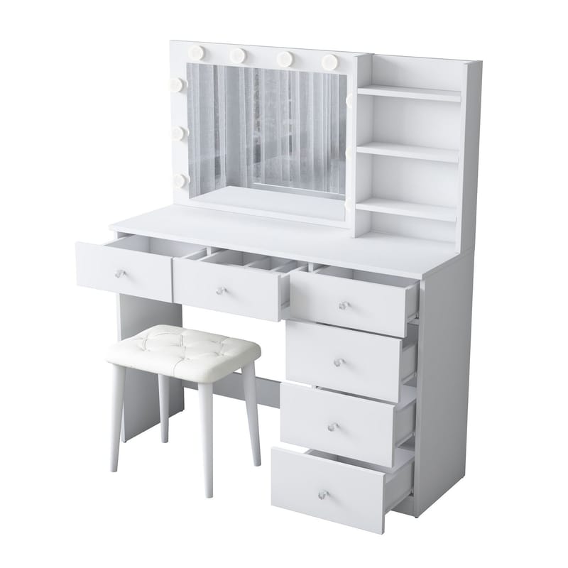 Kalvik Sminkbord 120x141,8x40 cm - Vit - Möbler - Bord & matgrupp - Sminkbord & toalettbord