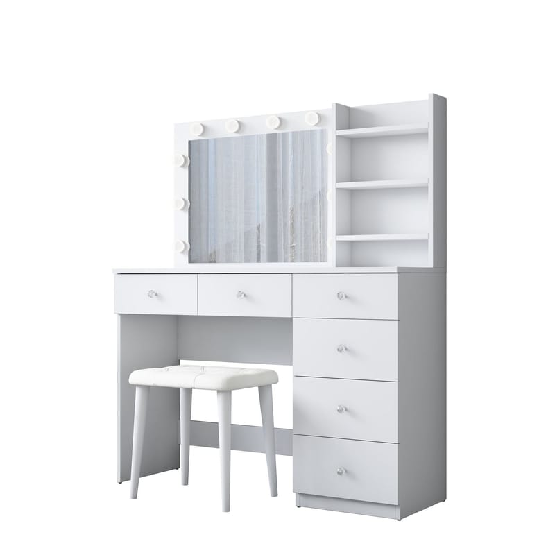 Kalvik Sminkbord 120x141,8x40 cm - Vit - Möbler - Bord & matgrupp - Sminkbord & toalettbord