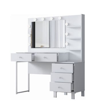 Kalvik Sminkbord 120x141,8x40 cm - Vit - Möbler - Bord & matgrupp - Sminkbord & toalettbord