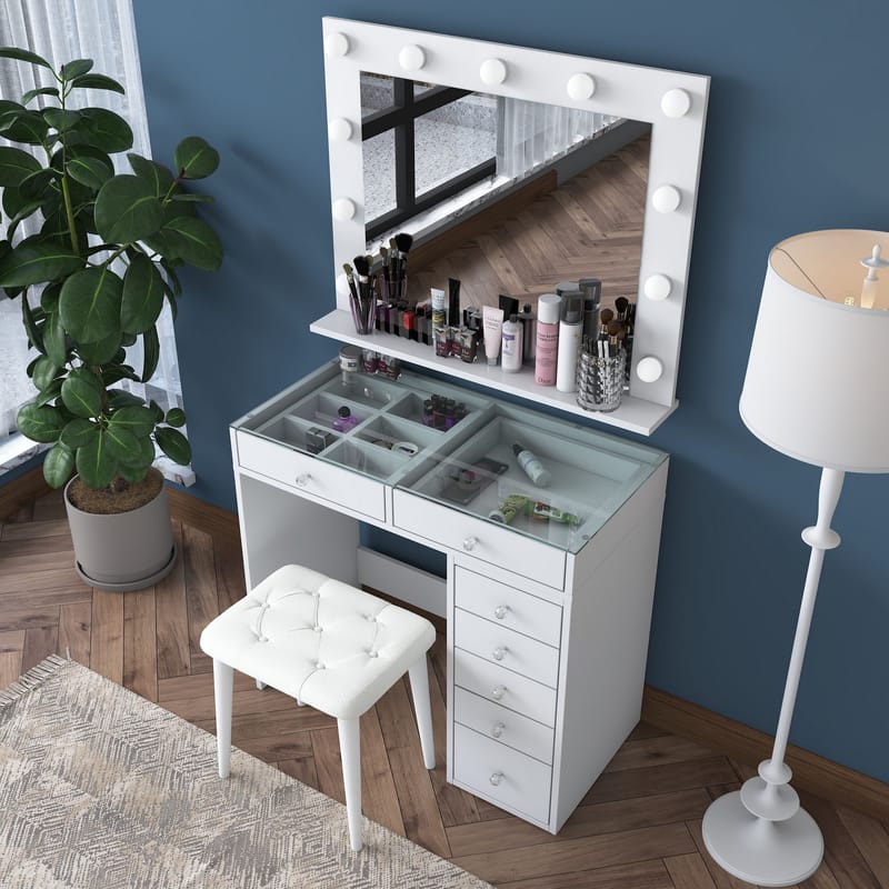 Kaolins Sminkbord 90x79,8x44,5 cm - Vit - Möbler - Bord & matgrupp - Sminkbord & toalettbord
