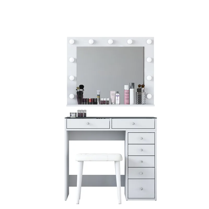 Kaolins Sminkbord 90x79,8x44,5 cm, Vit