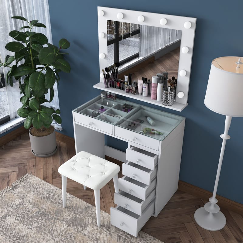 Kaolins Sminkbord 90x79,8x44,5 cm - Vit - Möbler - Bord & matgrupp - Sminkbord & toalettbord