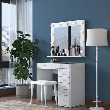 Kaolins Sminkbord 90x79,8x44,5 cm - Vit - Möbler - Bord & matgrupp - Sminkbord & toalettbord