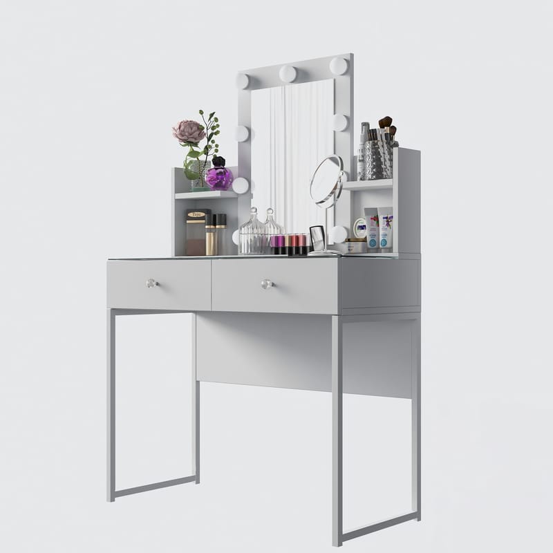 Keldan Sminkbord 90x136,8x40 cm - Vit - Möbler - Bord & matgrupp - Sminkbord & toalettbord