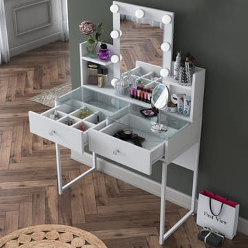 Keldan Sminkbord 90x136,8x40 cm - Vit - Möbler - Bord & matgrupp - Sminkbord & toalettbord