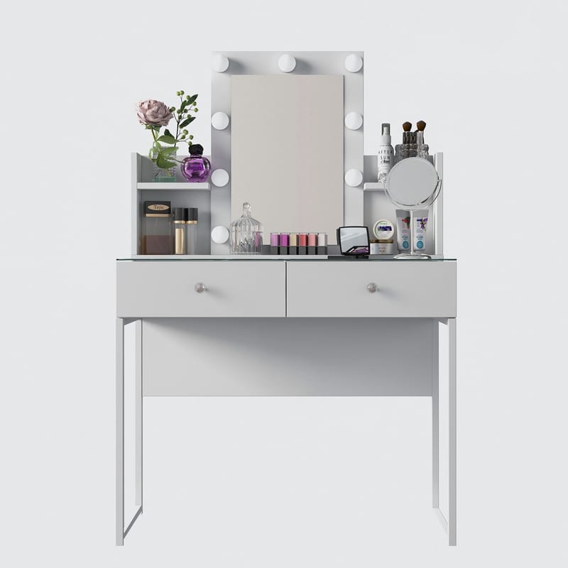 Keldan Sminkbord 90x136,8x40 cm - Vit - Möbler - Bord & matgrupp - Sminkbord & toalettbord