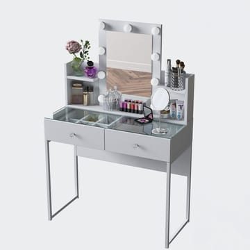Keldan Sminkbord 90x136,8x40 cm - Vit - Möbler - Bord & matgrupp - Sminkbord & toalettbord