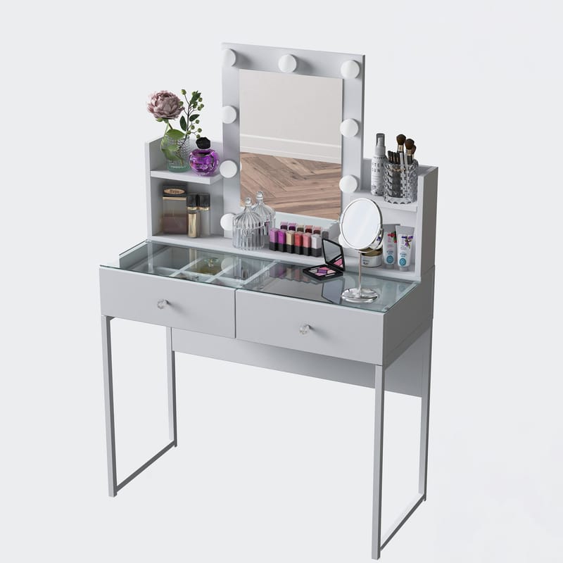 Keldan Sminkbord 90x136,8x40 cm - Vit - Möbler - Bord & matgrupp - Sminkbord & toalettbord