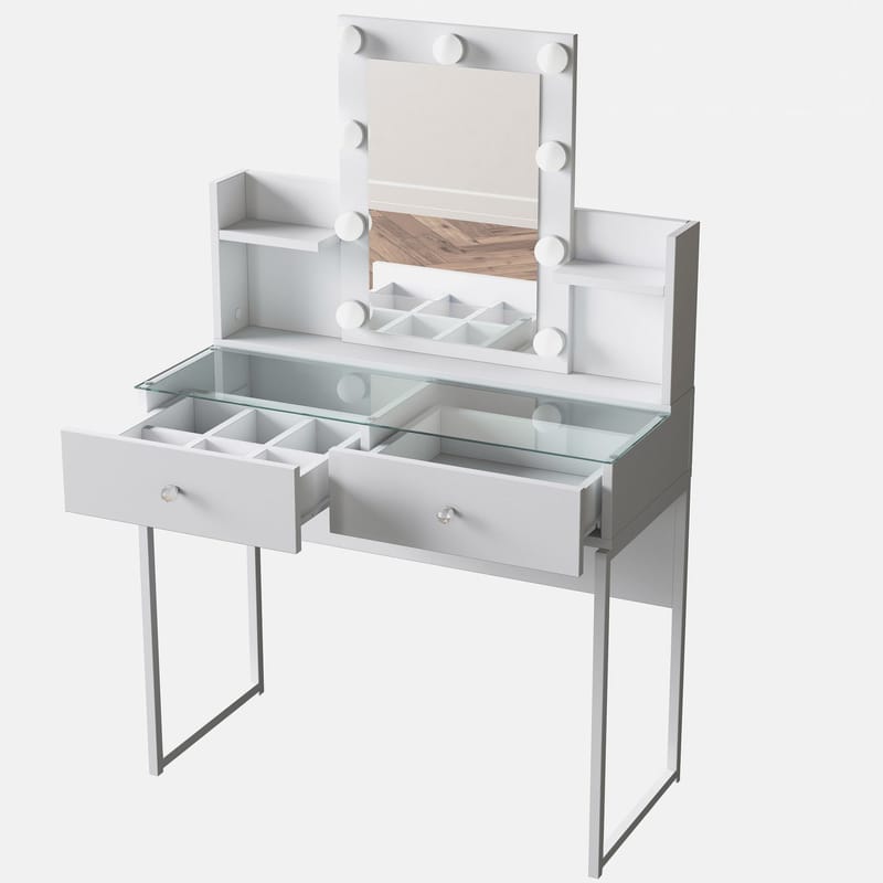 Keldan Sminkbord 90x136,8x40 cm - Vit - Möbler - Bord & matgrupp - Sminkbord & toalettbord