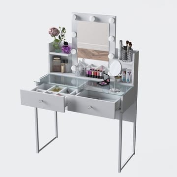 Keldan Sminkbord 90x136,8x40 cm - Vit - Möbler - Bord & matgrupp - Sminkbord & toalettbord