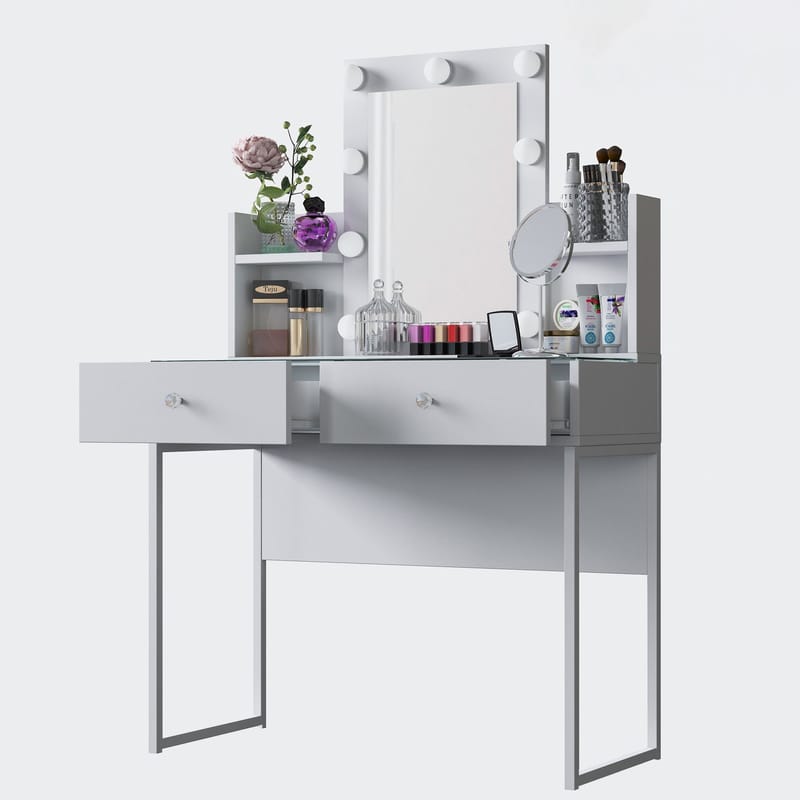 Keldan Sminkbord 90x136,8x40 cm - Vit - Möbler - Bord & matgrupp - Sminkbord & toalettbord