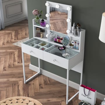 Keldan Sminkbord 90x136,8x40 cm - Vit - Möbler - Bord & matgrupp - Sminkbord & toalettbord
